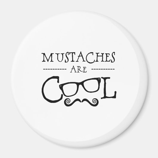 Mustaches Cool Glasses Magnet (Vorne)