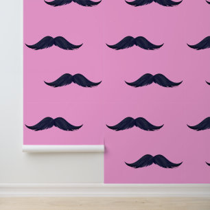 Mustaches Custom Color Pink Funny Tapete
