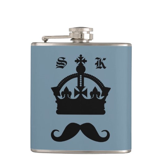 Mustaches-Flasche Flachmann (Vorderseite)