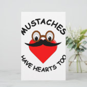 Mustaches haben auch Herz Briefpapier (Stehend Vorderseite)