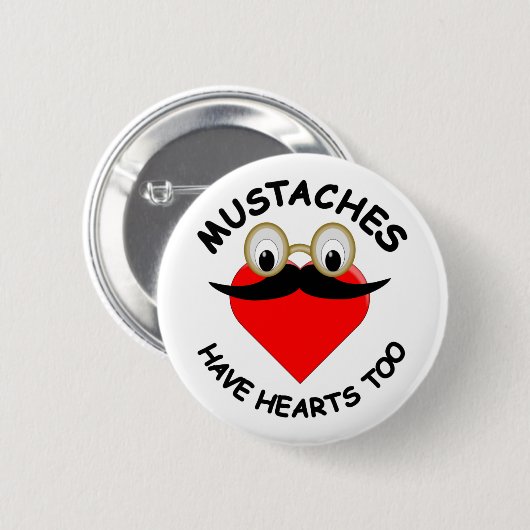 Mustaches haben auch Herz Button (Vorne & Hinten)