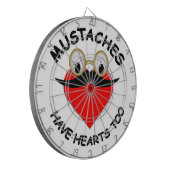 Mustaches haben auch Herz Dartscheibe (Vorderseite Links)