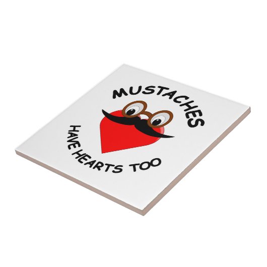 Mustaches haben auch Herz Fliese (Seite)