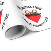 Mustaches haben auch Herz Geschenkpapier (Rolleneckpunkt)