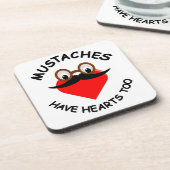 Mustaches haben auch Herz Getränkeuntersetzer (Linke Seite)