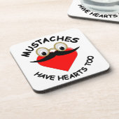 Mustaches haben auch Herz Getränkeuntersetzer (Linke Seite)