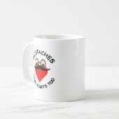 Mustaches haben auch Herz Kaffeetasse (Vorderseite Links)