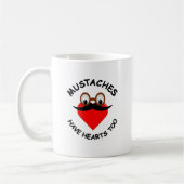 Mustaches haben auch Herz Kaffeetasse (Links)