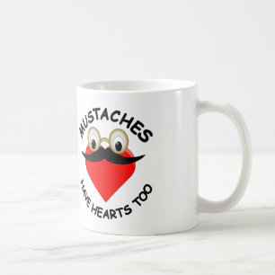 Mustaches haben auch Herz Kaffeetasse