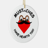 Mustaches haben auch Herz Keramikornament (Rechts)