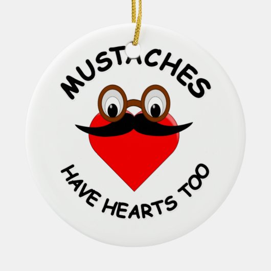 Mustaches haben auch Herz Keramikornament (Vorne)