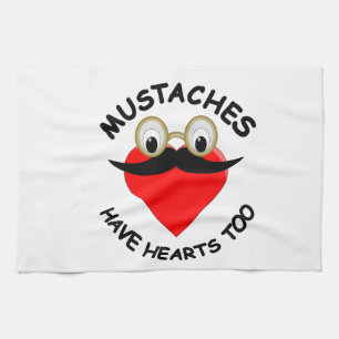 Mustaches haben auch Herz Küchentuch