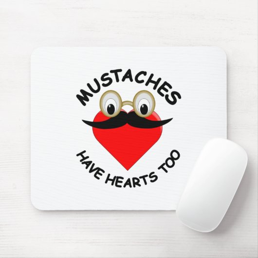 Mustaches haben auch Herz Mousepad (Mit Mouse)
