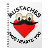 Mustaches haben auch Herz Notizblock (Vorderseite)