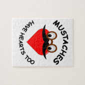 Mustaches haben auch Herz Puzzle (Horizontal)