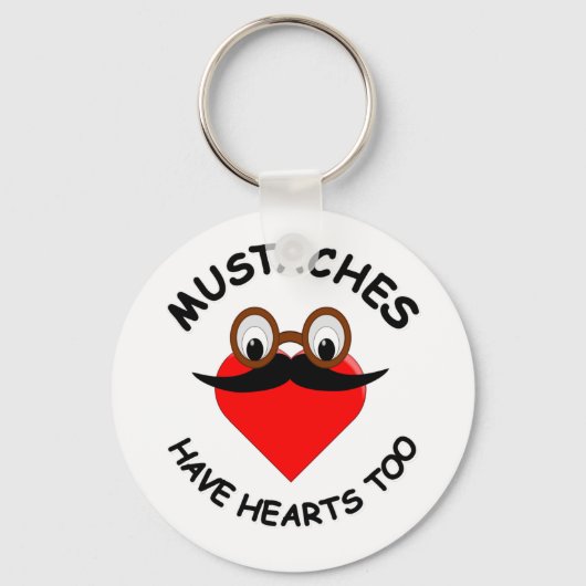 Mustaches haben auch Herz Schlüsselanhänger (Vorderseite)