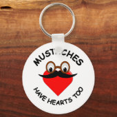 Mustaches haben auch Herz Schlüsselanhänger (Vorderseite)