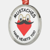 Mustaches haben auch Herz Silbernes Ornament (Links)