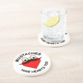 Mustaches haben auch Herz Untersetzer (Seite)