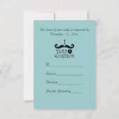 Mustaches R.S.V.P. Blau RSVP Karte (Rückseite)