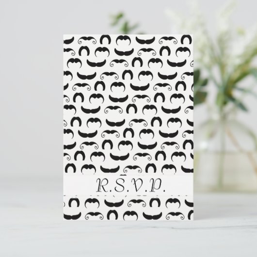 Mustaches R.S.V.P. RSVP Karte (Stehend Vorderseite)