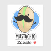 Mustachio Funny Pistachio Mustache Pun Aufkleber (Blatt)
