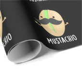 Mustachio Funny Pistachio Mustache Pun Dark BG Geschenkpapier (Rolleneckpunkt)