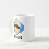 Mustachio Funny Pistachio Mustache Pun Kaffeetasse (Vorderseite Links)