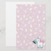Mustachio Unicornio Briefpapier (Vorne/Hinten)