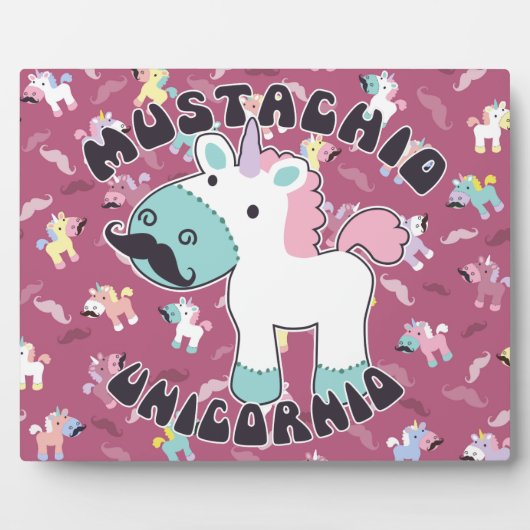 Mustachio Unicornio! Fotoplatte (Vorderseite)