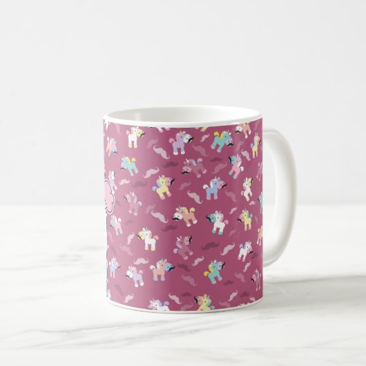 Mustachio Unicornio Kaffeetasse (VorderseiteRechts)