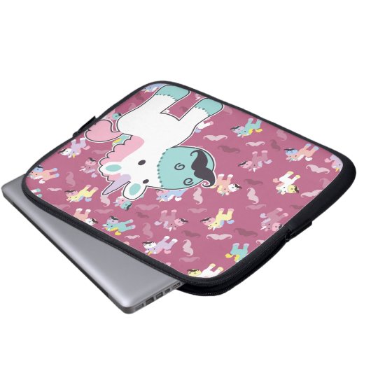 Mustachio Unicornio Laptopschutzhülle (Vorne Knopf)