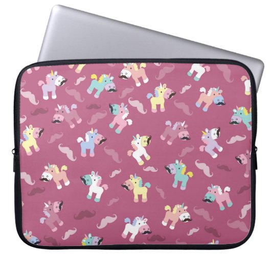 Mustachio Unicornio Laptopschutzhülle (Vorderseite)