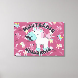 Mustachio Unicornio! Leinwanddruck
