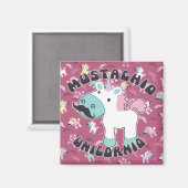 Mustachio Unicornio! Magnet (Vorderseite/Rückseite)