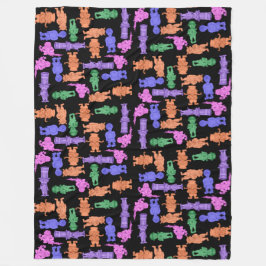 Mustachioed Men All-Over Print Fleecedecke