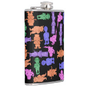 Mustachioed Men Multiover Print Flask Flachmann (Rechts)