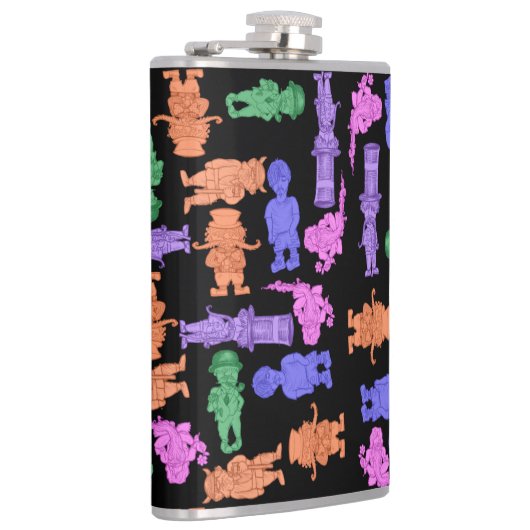 Mustachioed Men Multiover Print Flask Flachmann (Rechts)