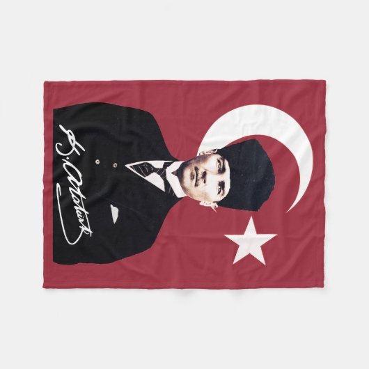 Mustafa Kemal Atatürk Fleecedecke (Vorderseite (Horizontal))