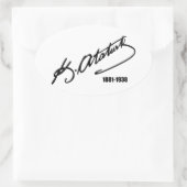 Mustafa Kemal Ataturk Ovaler Aufkleber (Tasche)