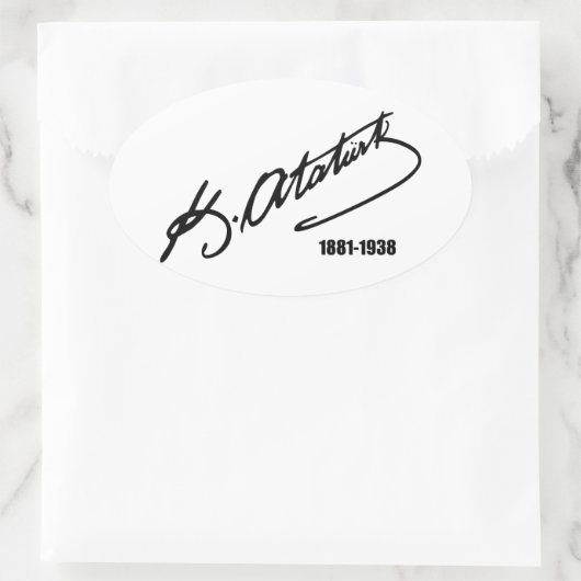 Mustafa Kemal Ataturk Ovaler Aufkleber (Tasche)