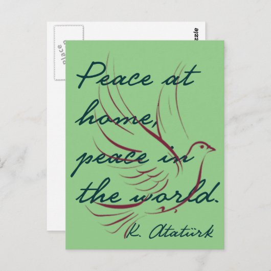 Mustafa Kemal Ataturk Postkarte (Vorne/Hinten)