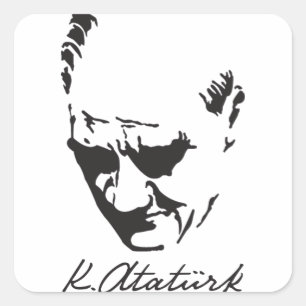 Mustafa Kemal Ataturk Quadratischer Aufkleber