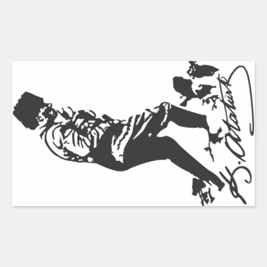 Mustafa Kemal Ataturk Rechteckiger Aufkleber (Vorderseite)