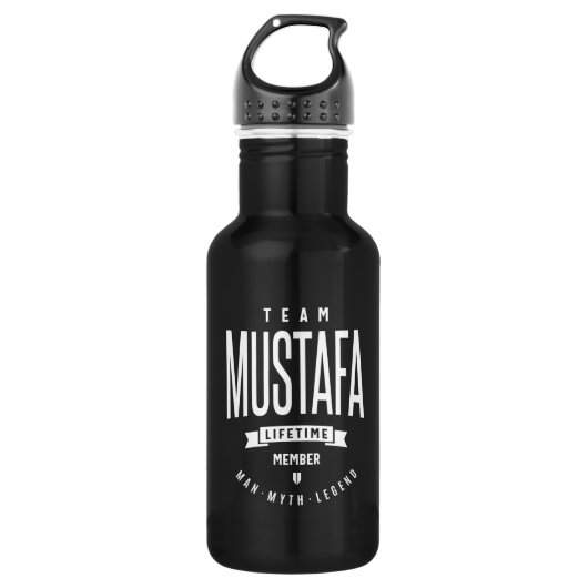 Mustafa Personalisiert Name Geburtstagsgeschenk Edelstahlflasche (Vorderseite)
