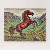 Mustang auf einem Hillside 500 Stück Puzzle (Horizontal)