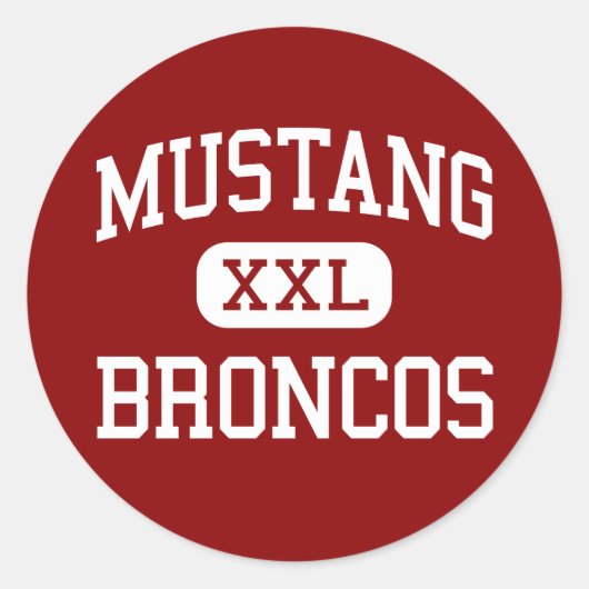 Mustang - Broncos - Oberschule - Mustang Oklahoma Runder Aufkleber (Vorderseite)