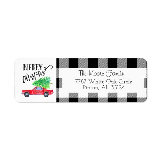 Mustang Christmas Rücksendeadresse Lables (Vorne)