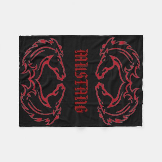 Mustang-doppelte Fleece-Decke Fleecedecke (Vorderseite (Horizontal))