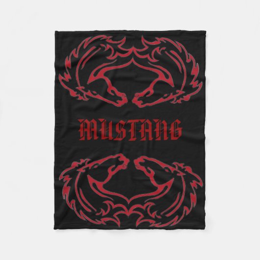 Mustang-doppelte Fleece-Decke Fleecedecke (Vorderseite)